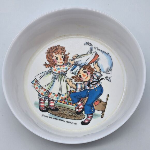 Vintage Raggedy Ann Andy Childs Dish Set 1 Cup 2 Bowls 1969 Oneida - Picture 15 of 16